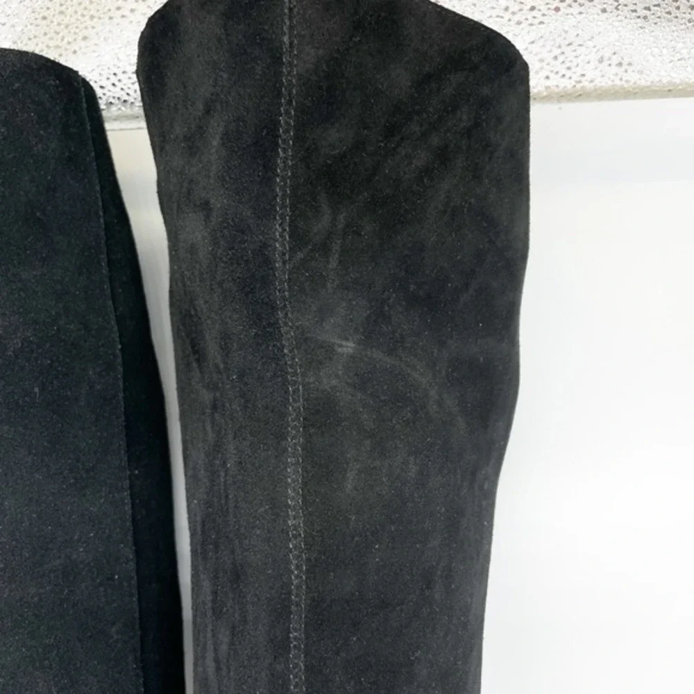 BP. Women's Hensley Lea Black Suede Block Heel Over the‎ Knee Boots Size 7.5 M